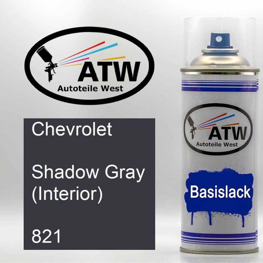 Chevrolet, Shadow Gray (Interior), 821: 400ml Sprühdose, von ATW Autoteile West.